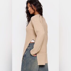 PrettyLittleThing Beige Knit Sweater